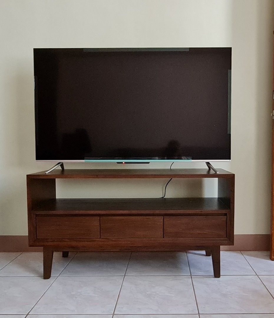 Solid wood tv rack, Furniture & Home Living, Furniture, Shelves