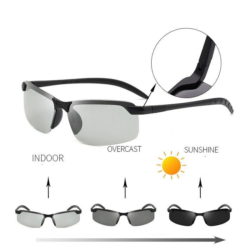 HD Polarized Photochromic Sunglasses Aluminium Pilot Men Driving Glasses  Eyewear | eBay