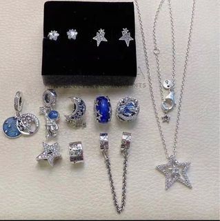 💚SUPER SALE PANDORA MOON AND STAR CHARMS-950 EACH / ASTRONAUT -1100/ NECKLACE 1700/ EARRINGS 1100