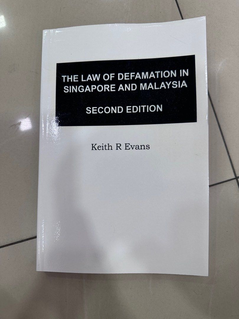 The law of defamation in Singapore and Malaysia 2nd edition, Hobbies ...