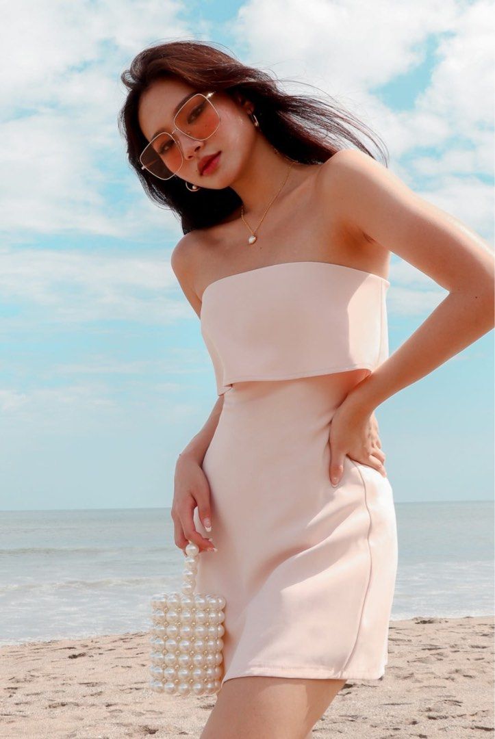 Pink tube romper top