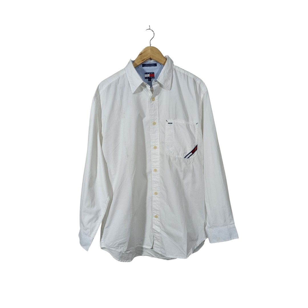 Tommy hilfiger white store long sleeve polo
