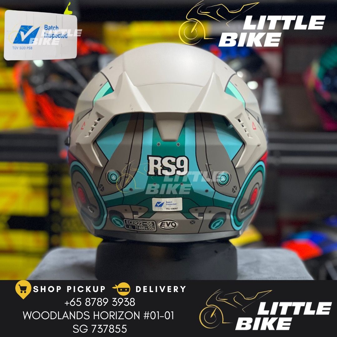 PSB APPROVED! EVO RS9 Iron jet matt grey red open face motorcycle helmet with sun visor double