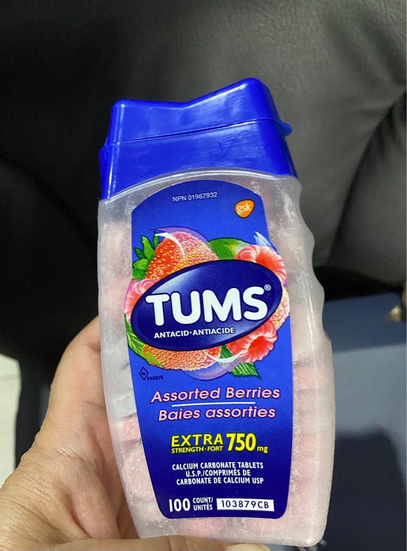 Tums Antacid Chewables for heartburn 100 tablets, Health & Nutrition, Health Supplements, Health