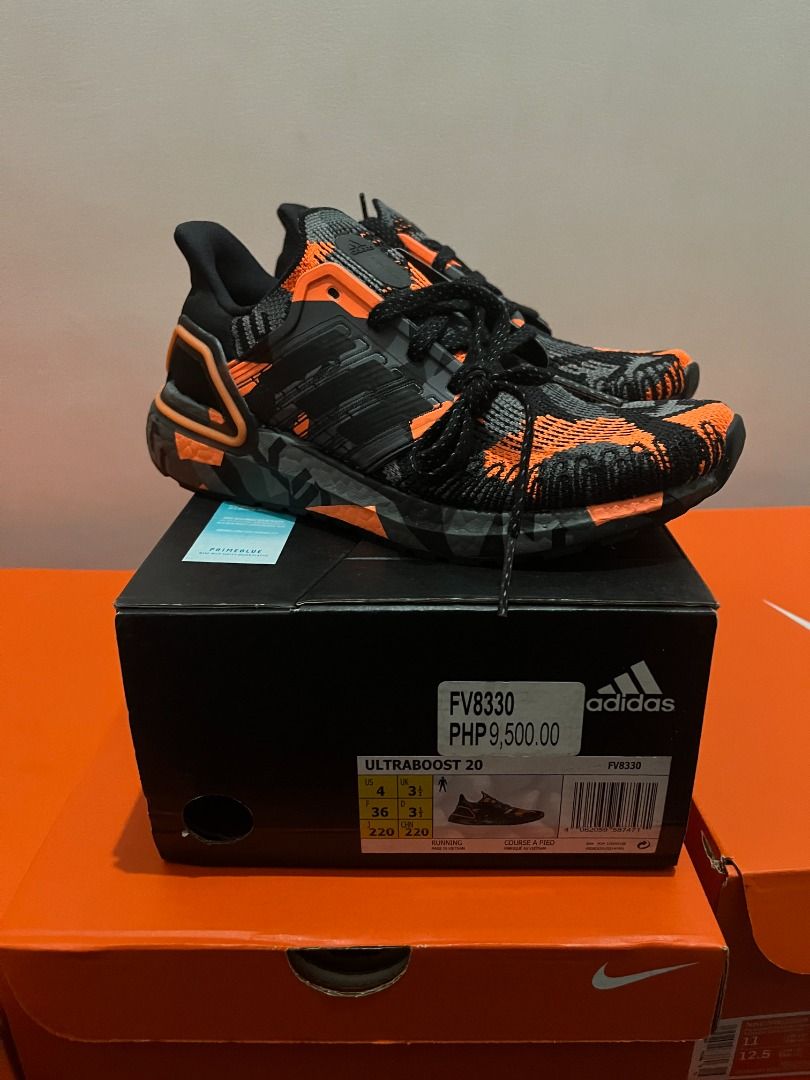 ULTRABOOST 20 BLACK SIGNAL ORANGE FV8330 Women s Fashion