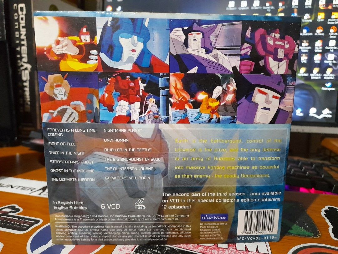 VCD Transformers G1 season 3 original hasbro cd dvd takara optimus TF