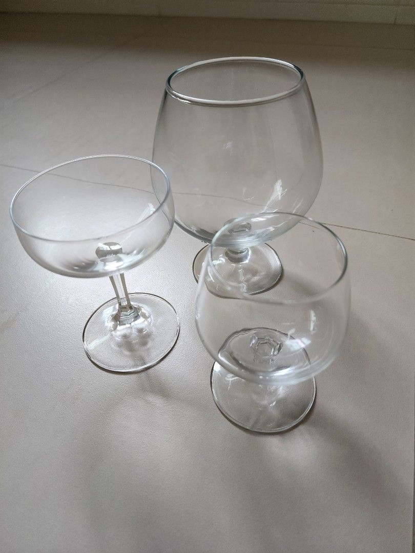 Vintage wine glasses, Furniture & Home Living, Kitchenware & Tableware