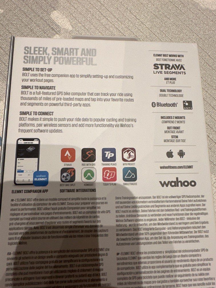 Wahoo elemnt bolt v1 bike computer for bicycle cycling, Sports Equipment, Bicycles & Parts