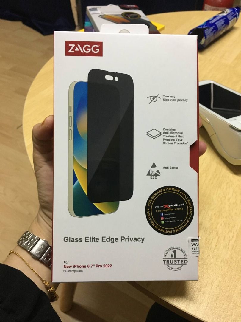 ZAGG Glass Plus Edge for iPhone 14 Pro Max Installation Tray Included