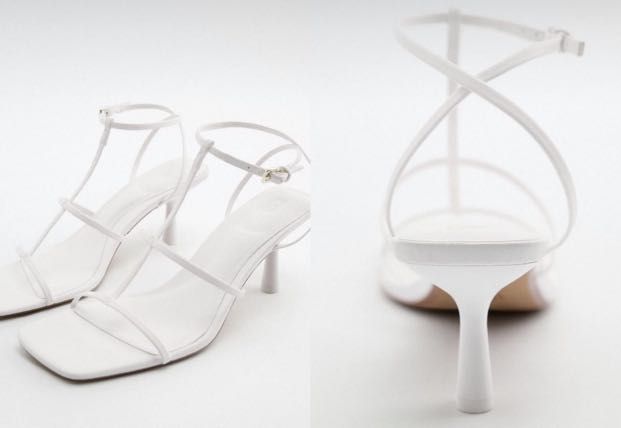 Image 1 of STRAPPY MID-HEEL LEATHER SANDALS from Zara | Ledersandalen,  Sandalen mit absatz, Schuhe mit absatz