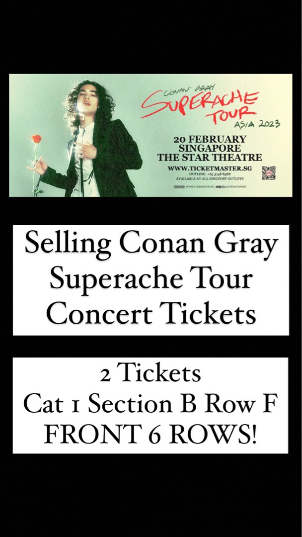 [6th Row] Conan Gray in Singapore, Tickets & Vouchers, Event Tickets on ...