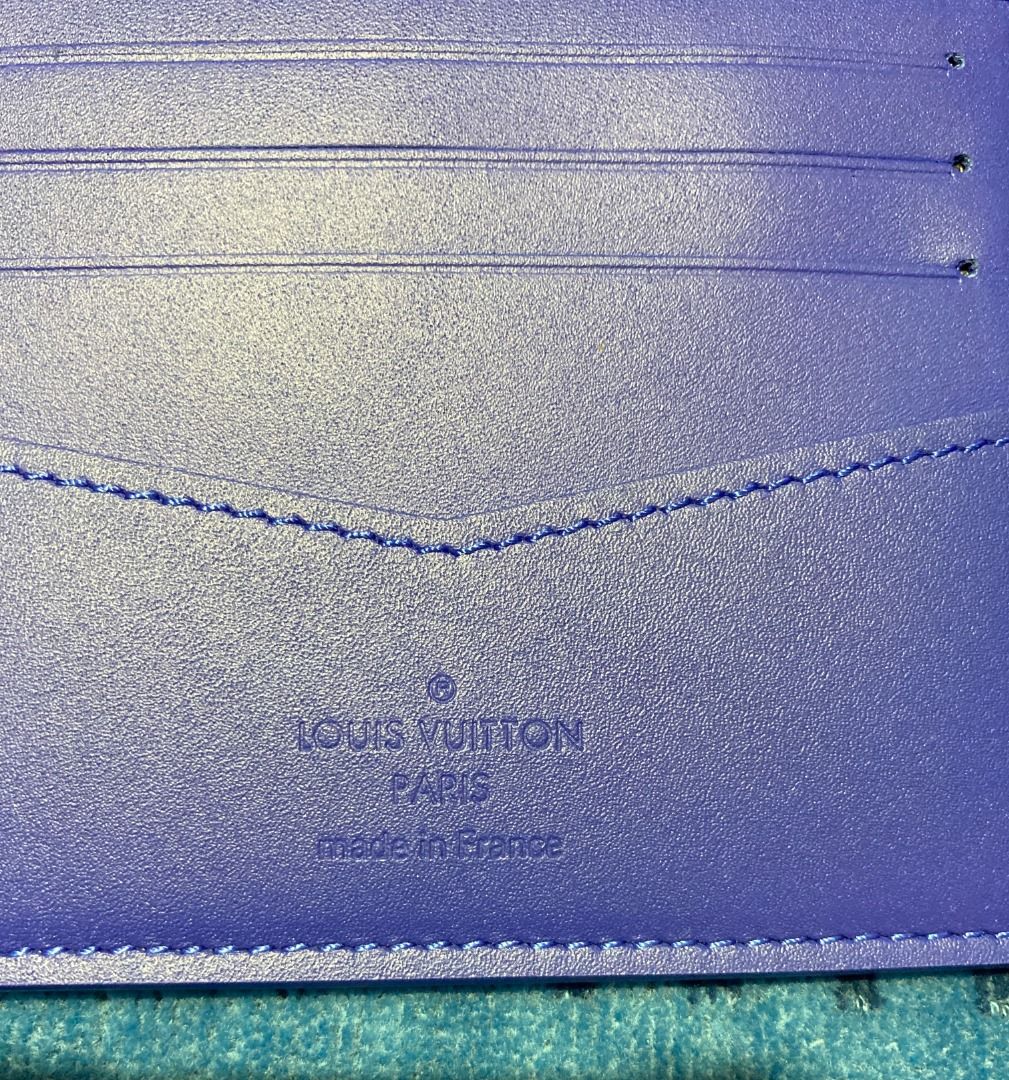 Louis Vuitton Slender Wallet Blue Embossed Monogram - M80590 – 11