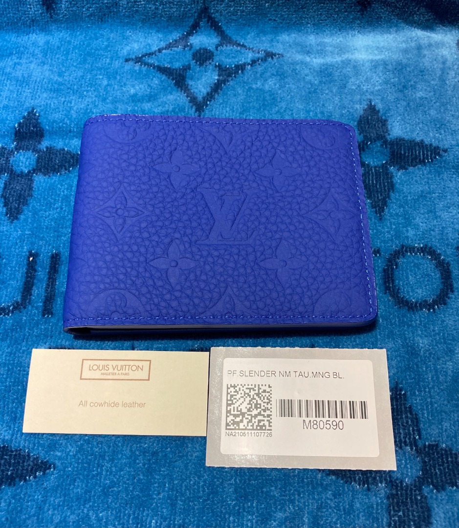 Louis Vuitton Slender Wallet Blue Embossed Monogram - M80590 – 11