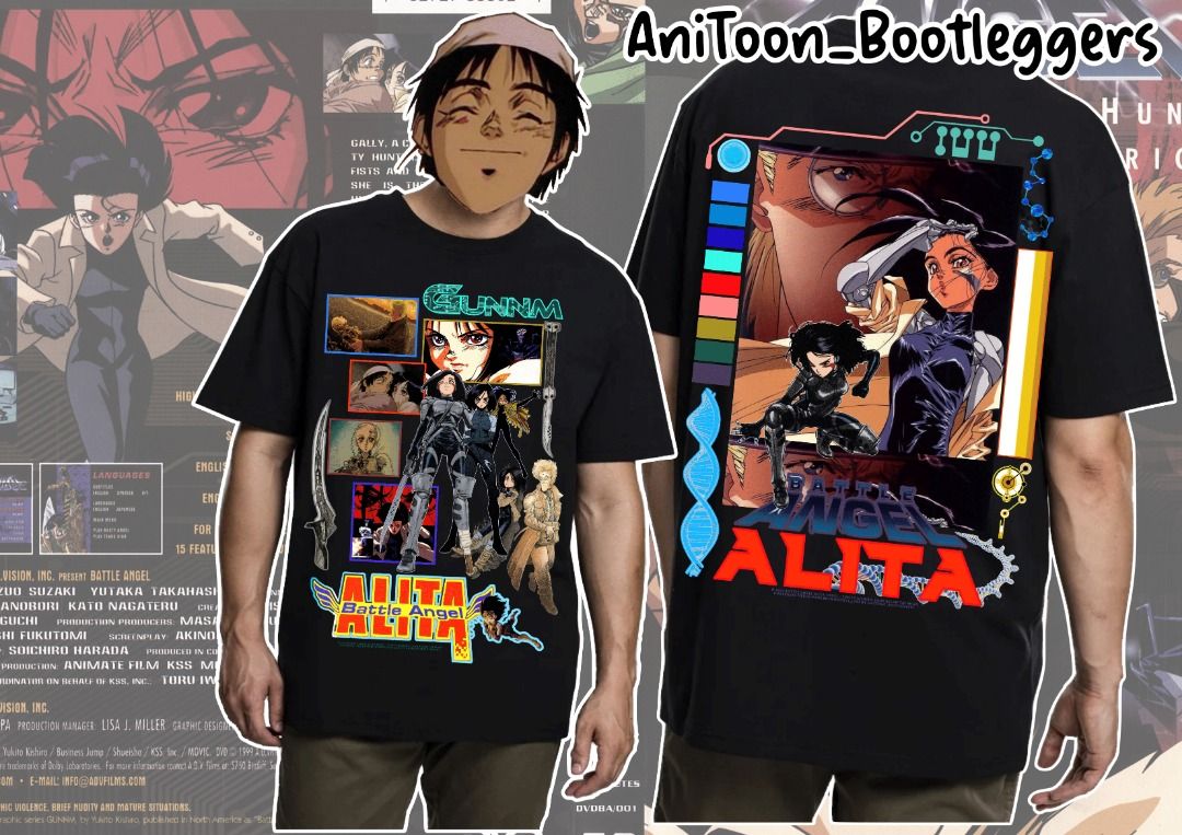 BATTLE ANGEL ALITA 90s Anime Custom Big Print Tee