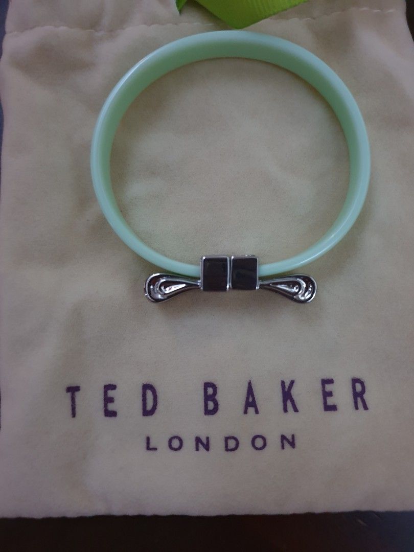 SALE Original Ted Baker London rare green acrylic bracelet with silver bow