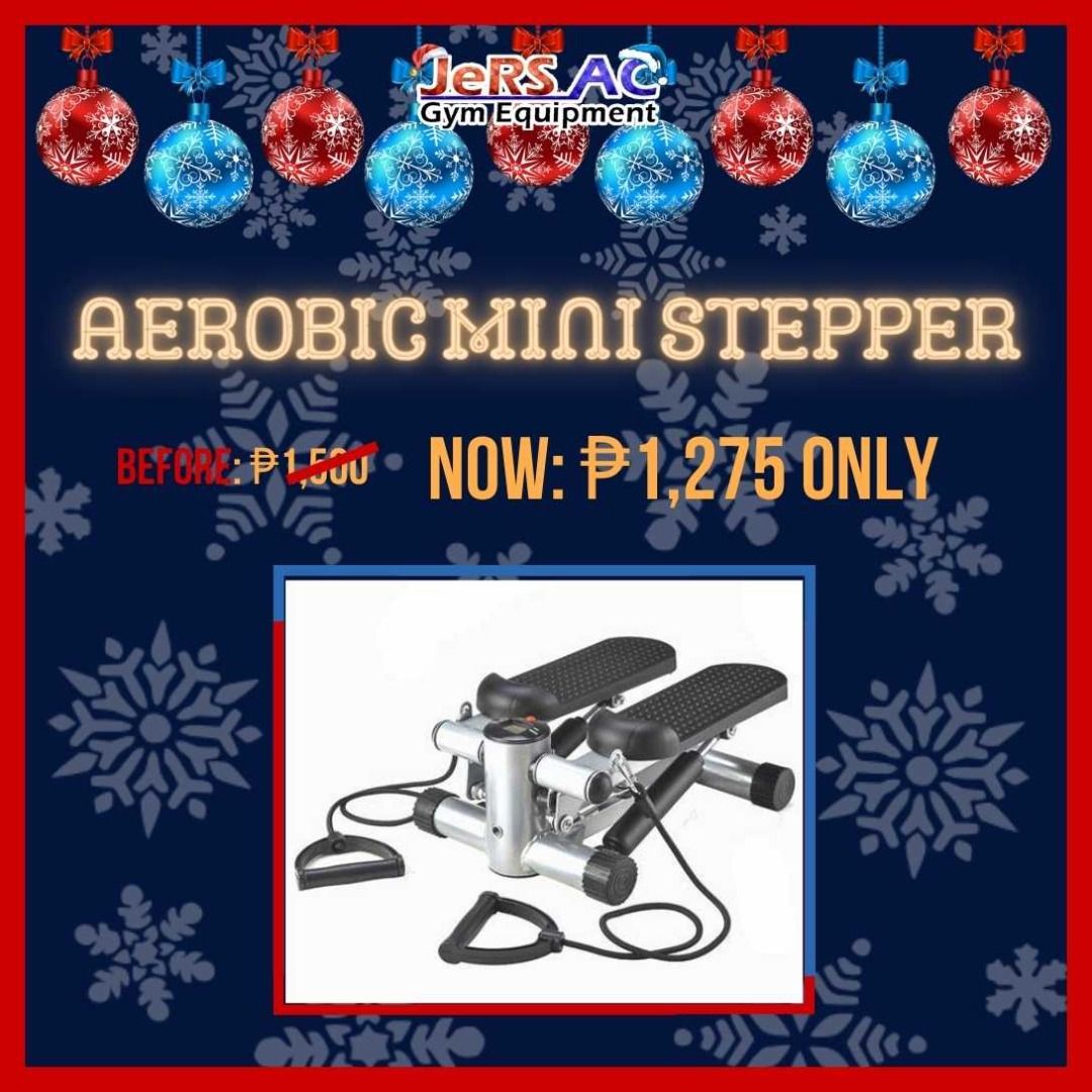 Aerobic Mini Stepper (Category: Cardio & Fitness Machines) located in Quezon City. Submitted by jersactrading (Listing ID 1197195692, Image 1). Description: Aerobic Mini Stepper For inquiries: 📱 0905-999-0399 ☎️ 7527-5942 Or you can check our: 💻 Website: https://jersacgymequipment.ph 💻 Main Page: JERS AC Gym / Exercise Equipment for you to see our prices. You can also visit our store: 🕘 Open from 9am to 6pm 📆 Mondays to Sundays (7days a week