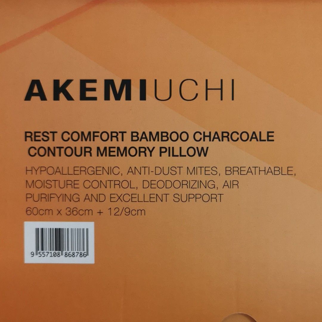 Akemiuchi Charcoale Contour Memory Pillow, Furniture & Home Living