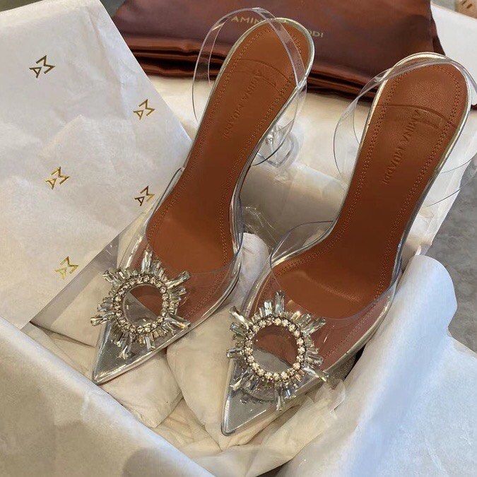 amina muaddi heels black