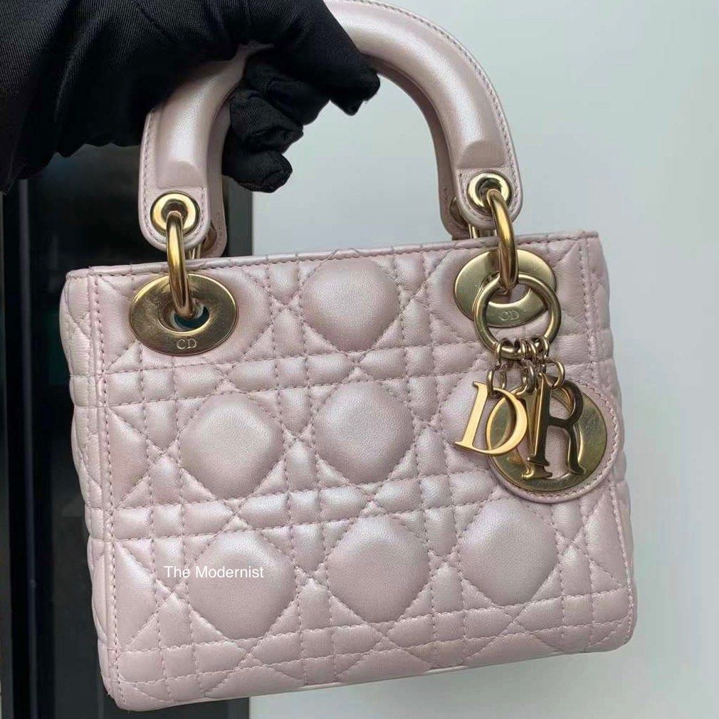 Authentic Dior Pink Mini Lady Dior, Luxury, Bags & Wallets on Carousell