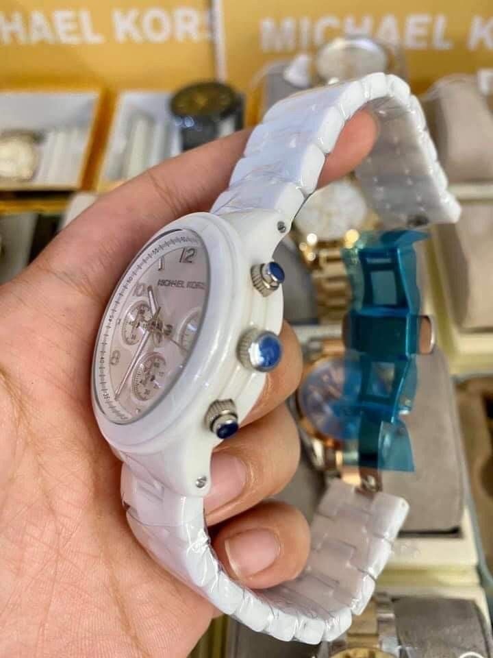 Mk white ceramic watch hot sale