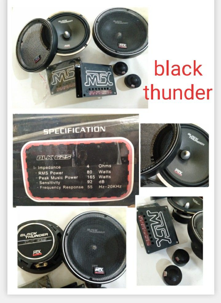 Black thunder MTX car audio USA 2 ways 6.25in with tweeter BLK625 stok clearance