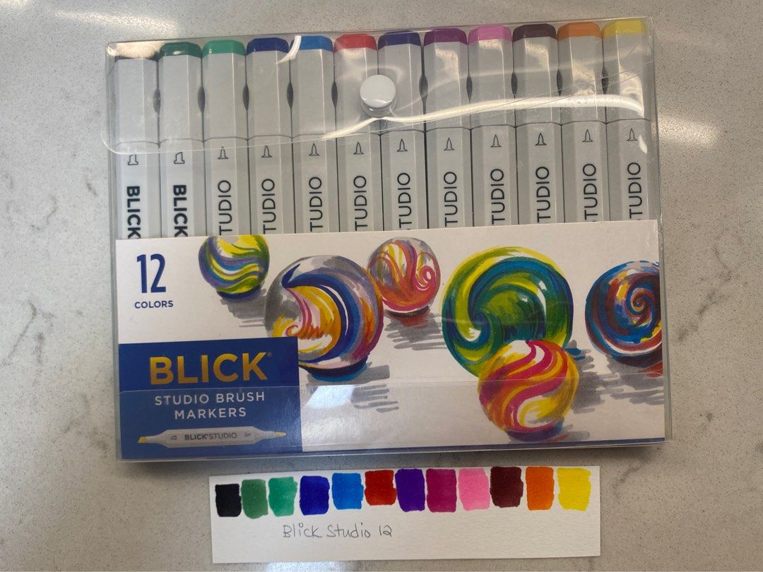 Blick Studio Markers Set of 12 double ended alcohol based markers, Hobbies  & Toys, Stationery & Craft, Craft Supplies & Tools on Carousell