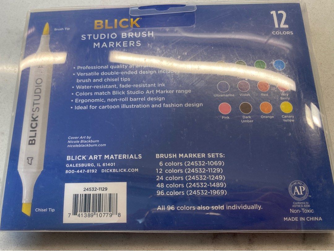 Blick Studio Brush Markers - Assorted Colors, Set of 96