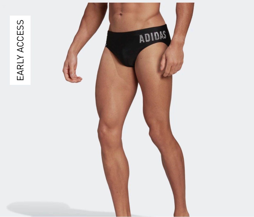 BNIB adidas print swim trunks briefs, Men's Fashion, Bottoms, Swim Trunks & Shorts Carousell
