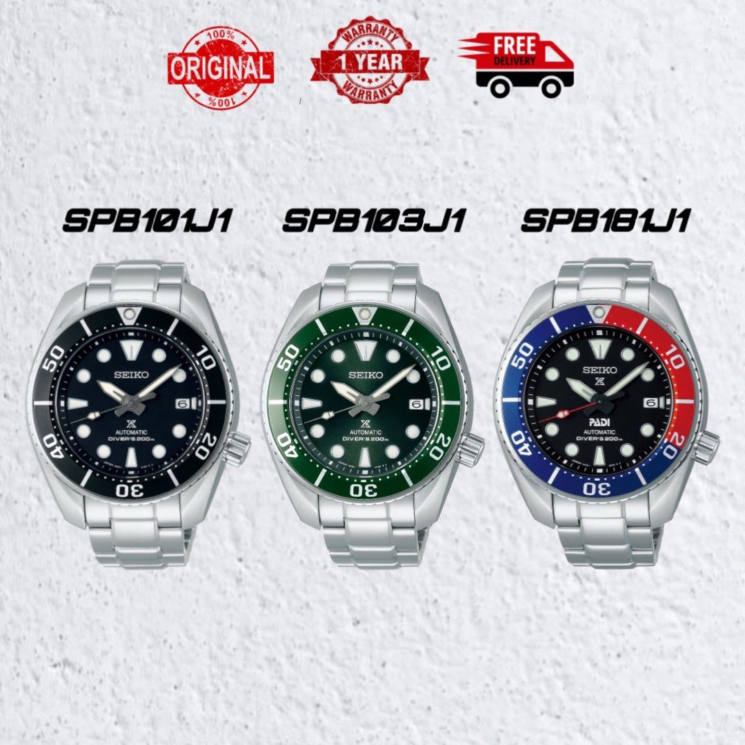 BNIB Seiko Prospex Sumo(Made In Japan) [ SPB101J1 SPB101 Black ] [ SPB103J1  SPB103 Green ][ SPB181J1 SPB181 Padi ] , Men's Fashion, Watches &  Accessories, Watches on Carousell