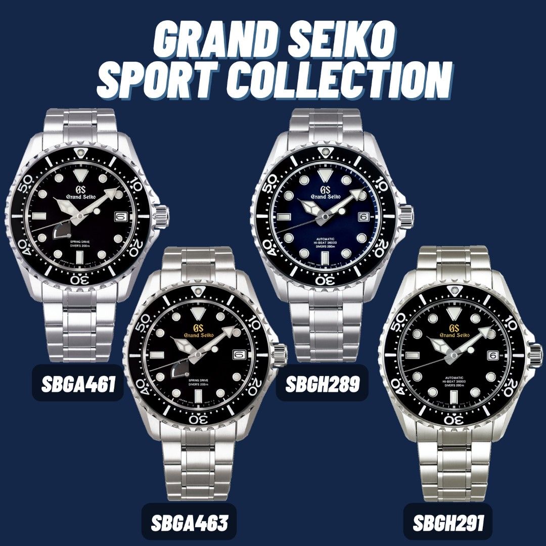 Brand New Grand Seiko Sport Collection Diver's 200m Spring Drive SBGA461  SBGA463 / Hi-Beat 36000 SBGH289 SBGH291, Men's Fashion, Watches &  Accessories, Watches on Carousell