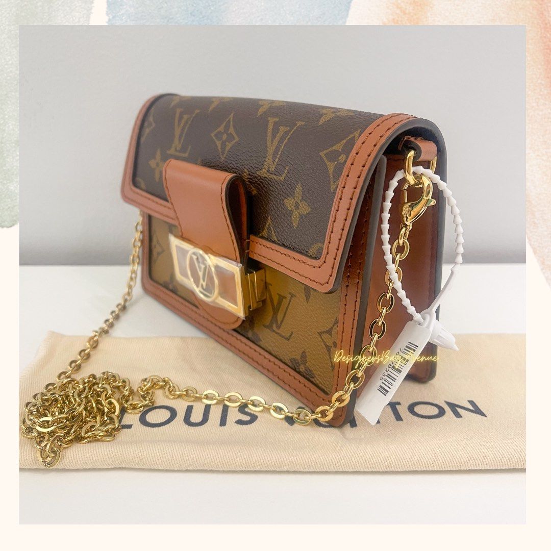 Brand New Louis Vuitton Dauphine Wallet On Chain In Reverse Monogram Microchip Luxury Bags