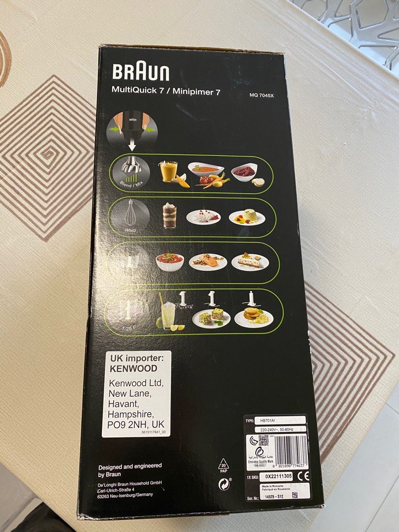 Braun MQ7045X MultiQuick 7 Hand Blender, TV & Home Appliances, Kitchen ...