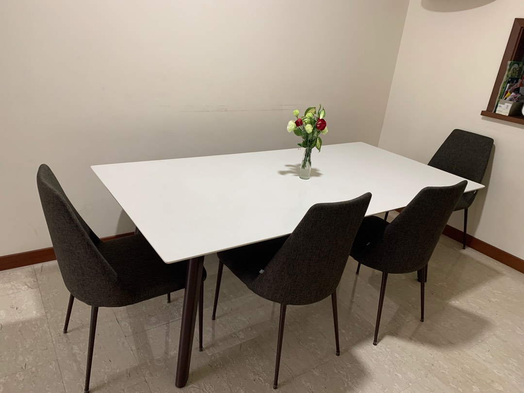 Cellini Kay Quartz Dining Table, Furniture & Home Living, Furniture ...