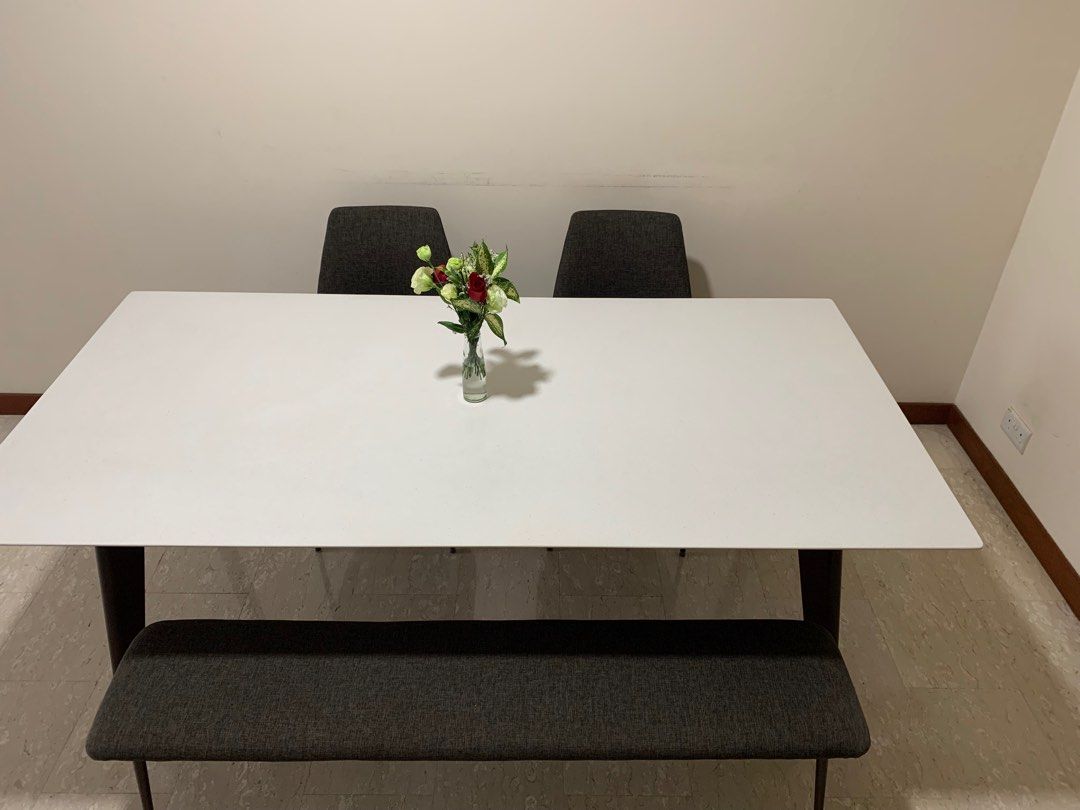 Cellini Kay Quartz Dining Table, Furniture & Home Living, Furniture