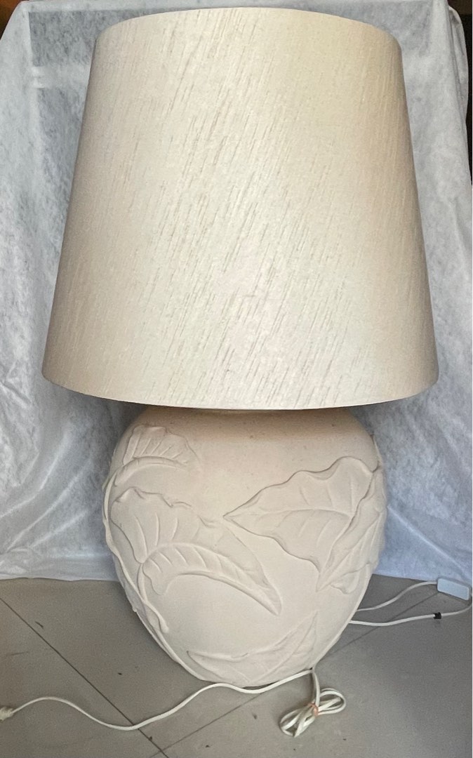 Ceramic Lamp with shade large, Furniture & Home Living, Lighting