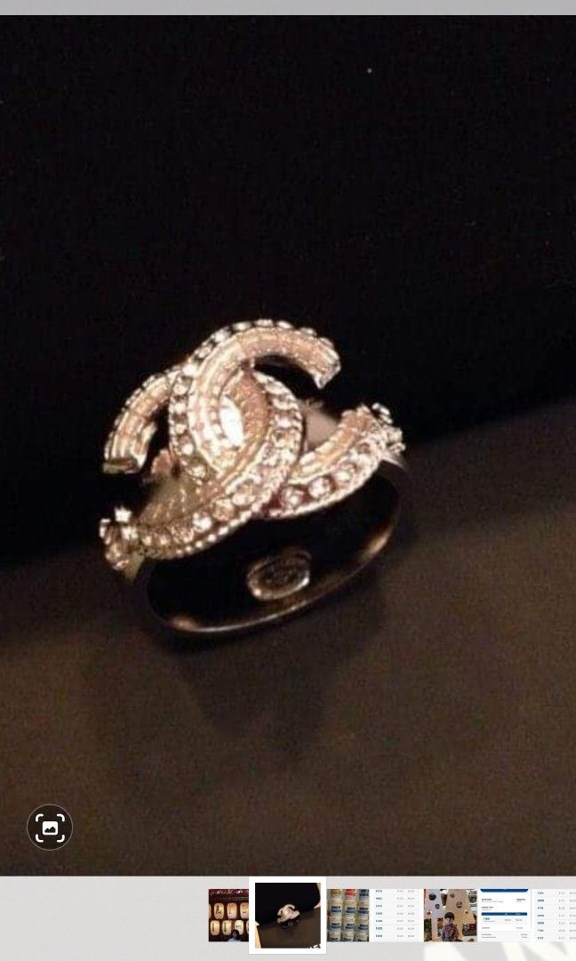Chanel Ring (Category: Rings) located in Singapore. Submitted by sharonlpm (Listing ID 1195037813, Image 1). Description: Chanel Double C Ring 1.8 cm dia Bought in Paris Did not wear Come with box.