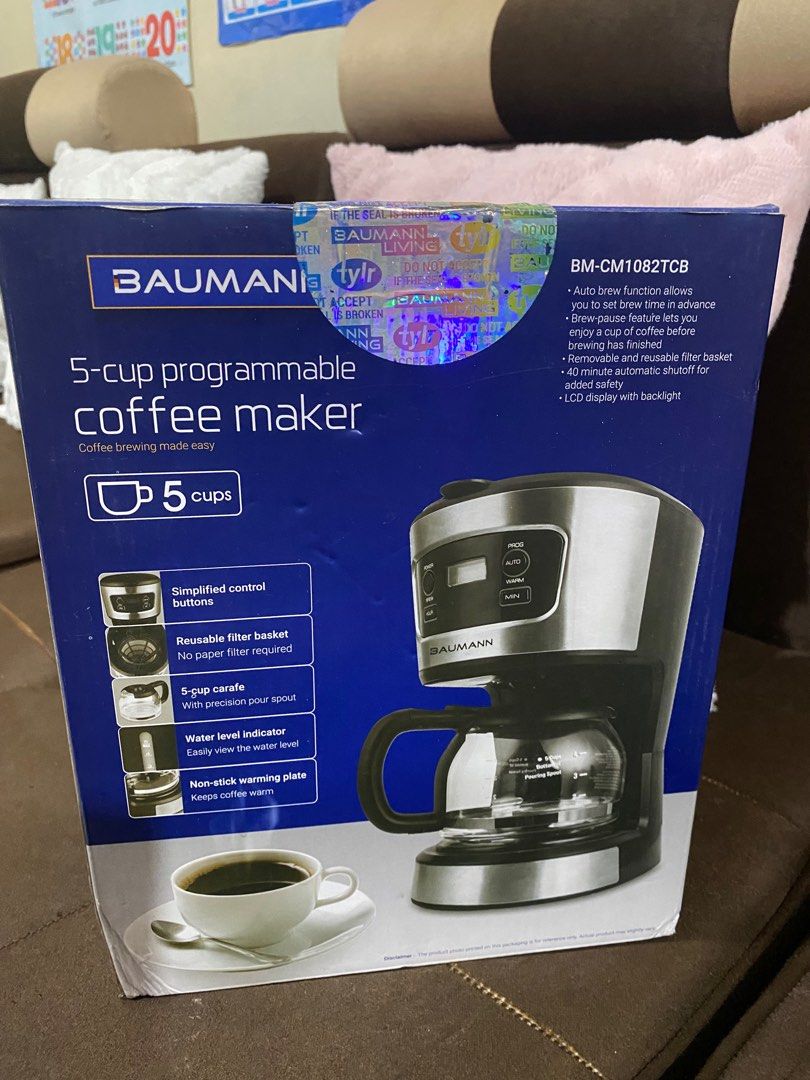 Coffee Maker Baumann 5 cup programmable, TV & Home Appliances, Kitchen
