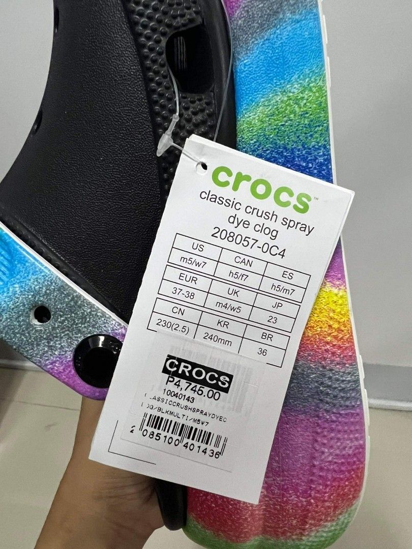 Crocs Classic Crush Spray Dye Clog, Women's Fashion, Footwear, Sandals