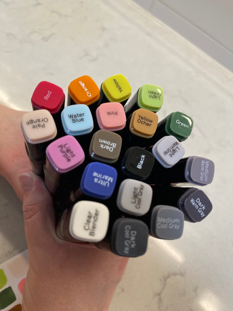 Daiso Alcohol Based Markers Full Set Fluently Markers Lot, Hobbies