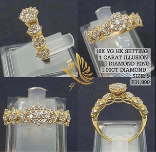 Diamond Ring in Yellow Gold Princess like 1 Carat
