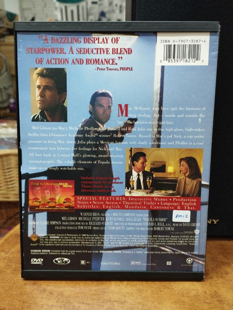 (DVD) Tequila Sunrise, Hobbies & Toys, Music & Media, CDs & DVDs on