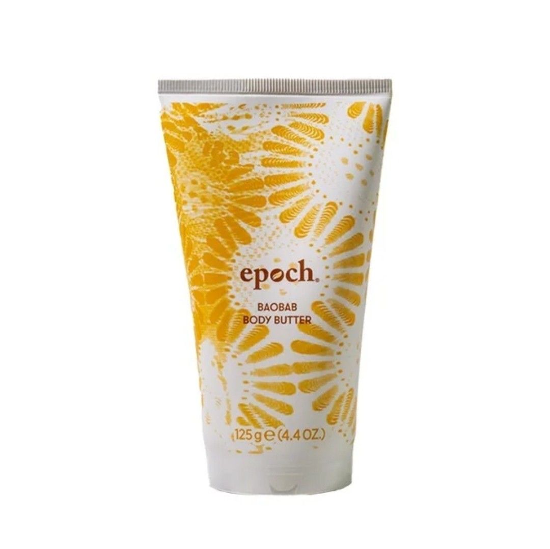 Epoch Boabab Body Butter (Category: Body Care) located in Victorias. Submitted by glamjuris (Listing ID 1197185432, Image 3). Description: This deliciously rich cream quenches your skin’s thirst with shea butter and the fruit of the African baobab tree. These time-tested ethnobotanicals promote smooth, supple skin that stays touchable soft all day—while enhancing skin resiliency for even softer skin tomorrow..