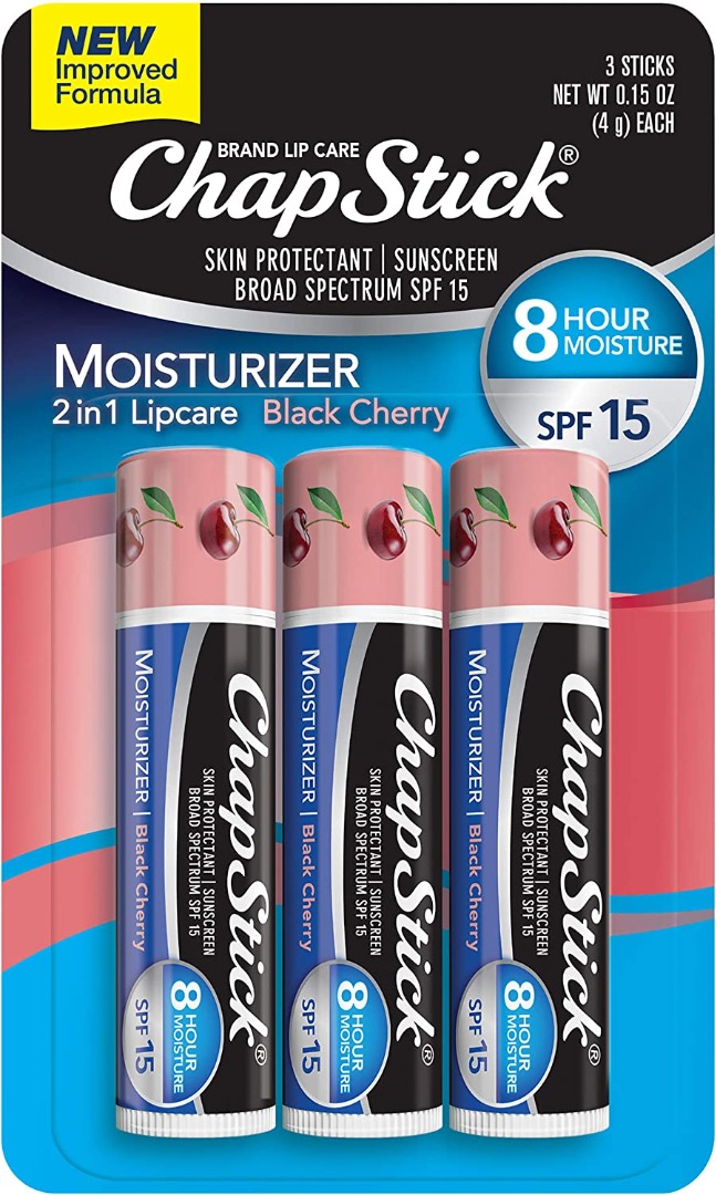 EXP: 02/2023 ChapStick Spf 15 Suncreen Moisturizer Black Cherry Lip