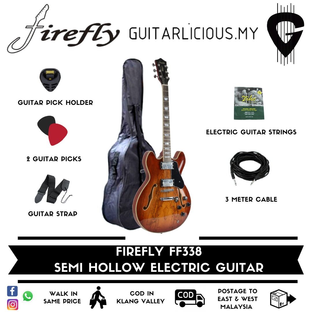 Firefly ff338 semi hollow body discount guitar