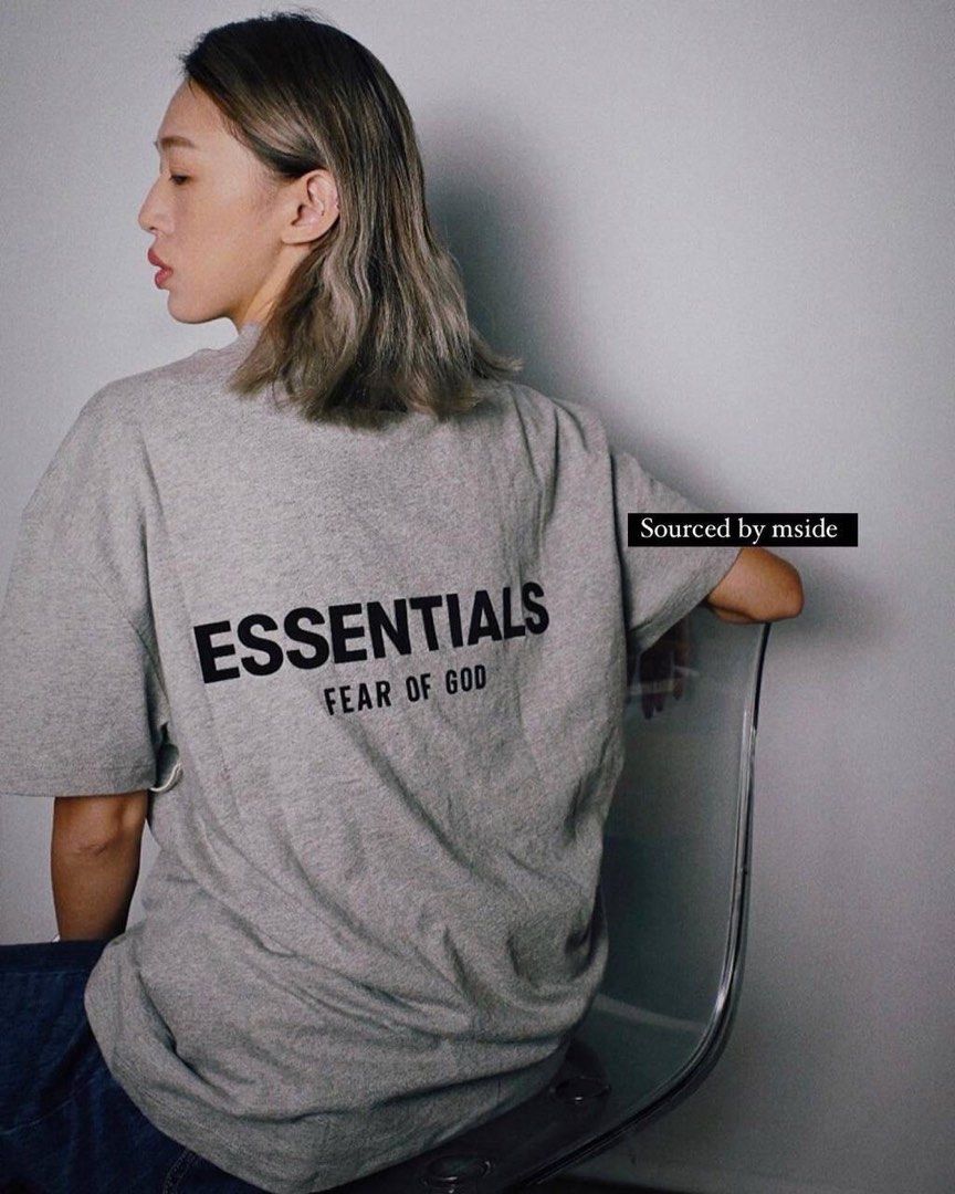 Fog Essentials Dark Oatmeal Grey Tee, Men's Fashion, Tops & Sets