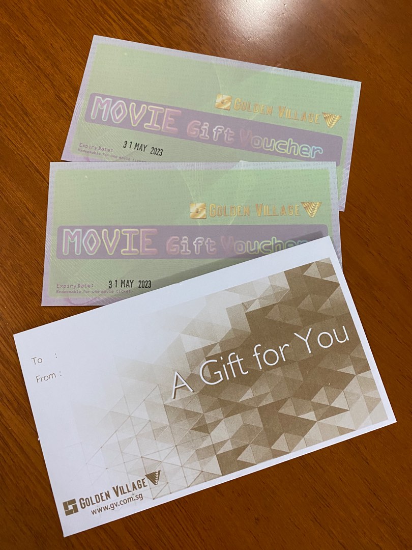 Golden Village Movie Voucher, Tickets & Vouchers, Vouchers on Carousell