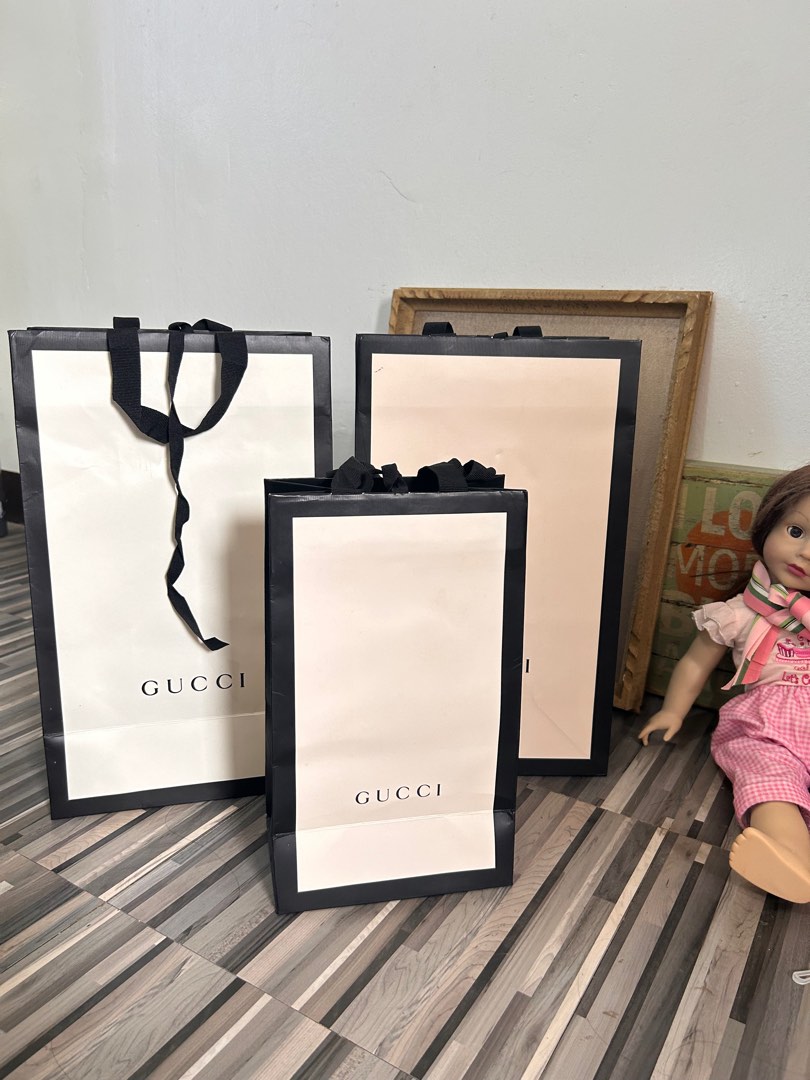 Gucci paper bag, Luxury, Apparel on Carousell