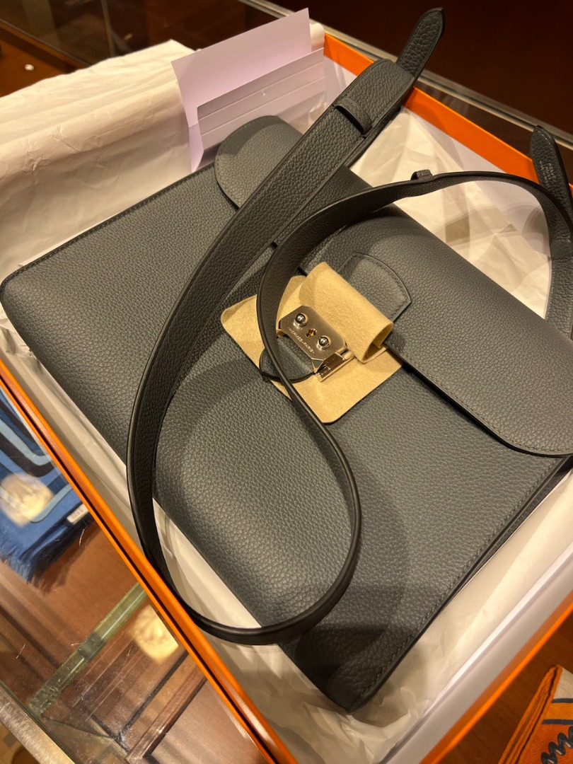 Sac à dépêches Hermès Hermes Sac a Depeches Black Leather ref