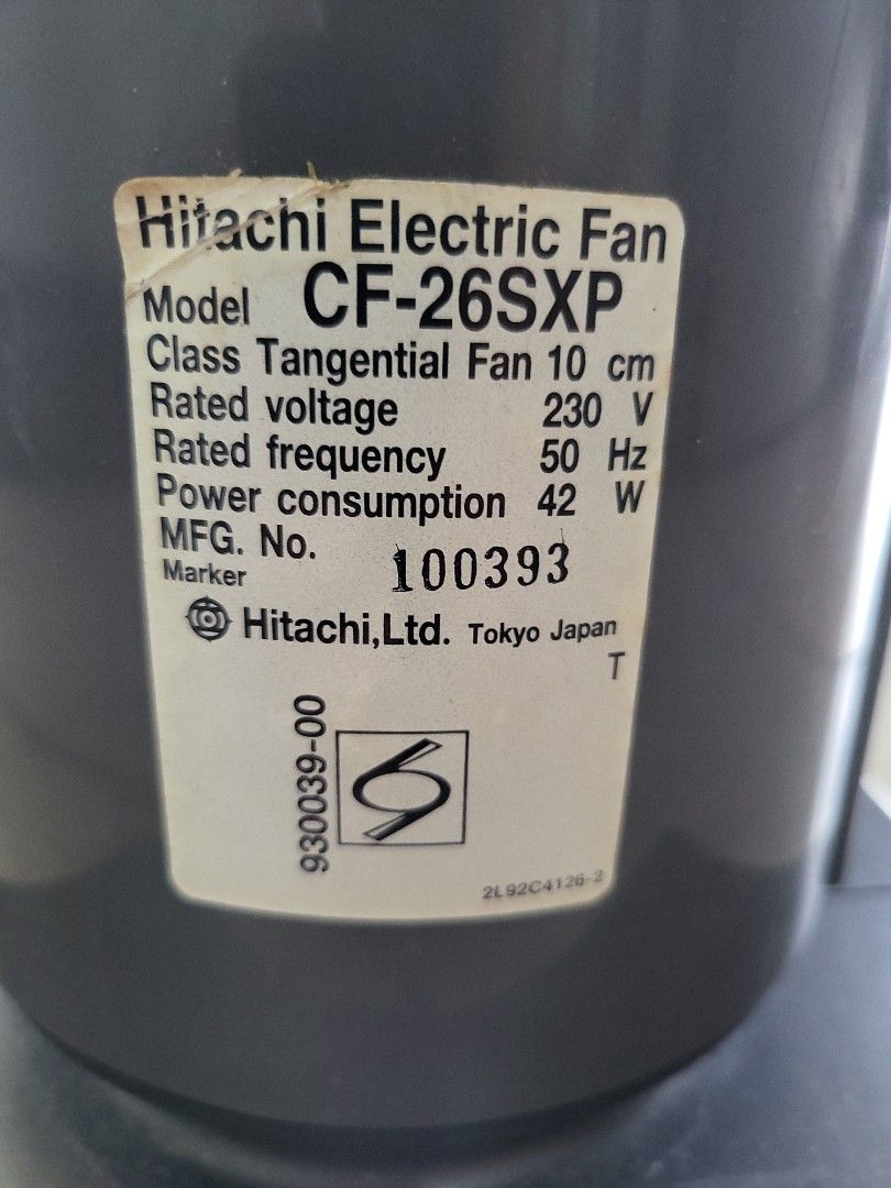 Hitachi Tower Fan, Furniture & Home Living, Lighting & Fans, Fans on