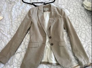 H&M Khaki Slim Fit Blazer Office Wear Formal Coat